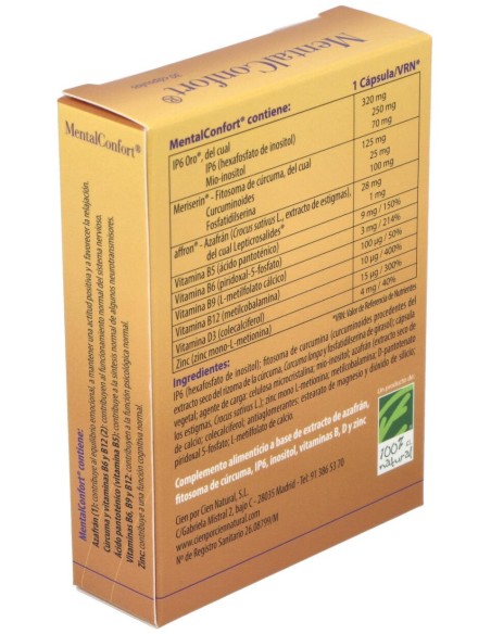 100% Natural Mentalconfort 30Cáps