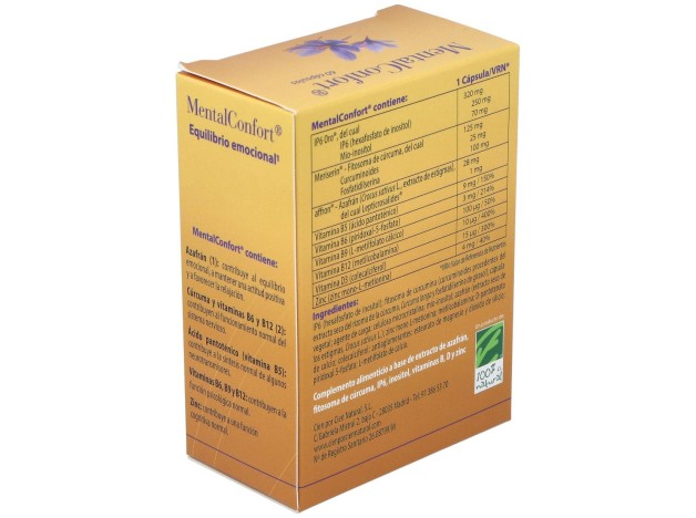 100% Natural Mentalconfort 60 Cápsulas Vegetales