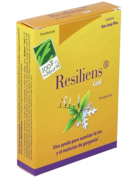 100% Natural Resiliens Cold 30 Cápsulas