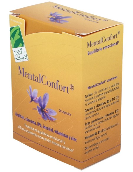 100% Natural Mentalconfort 60 Cápsulas Vegetales