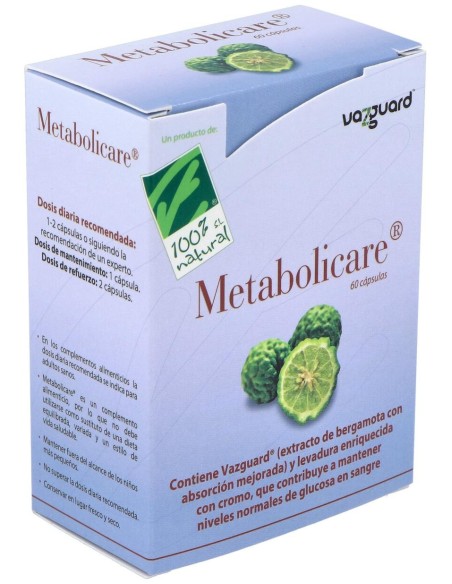 100% Natural Metabolicare 60Caps