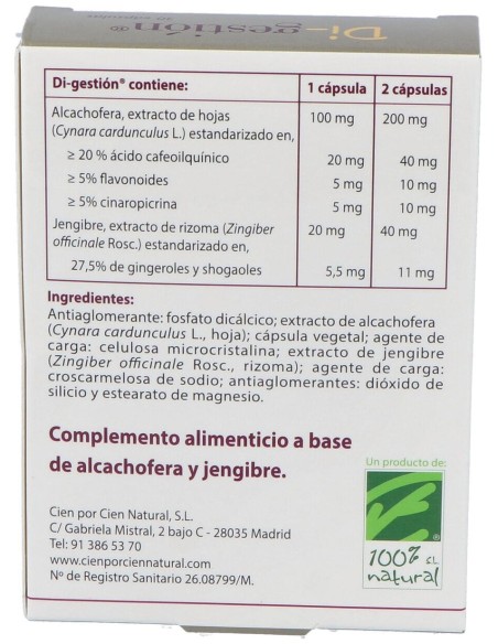 100% Natural Di-Gestion 30Caps
