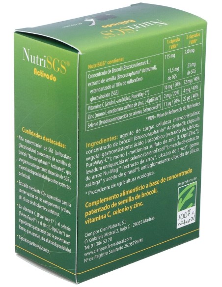 100% Natural Nutrisgs 60 Vcaps
