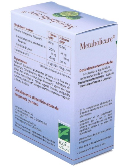 100% Natural Metabolicare 60Caps
