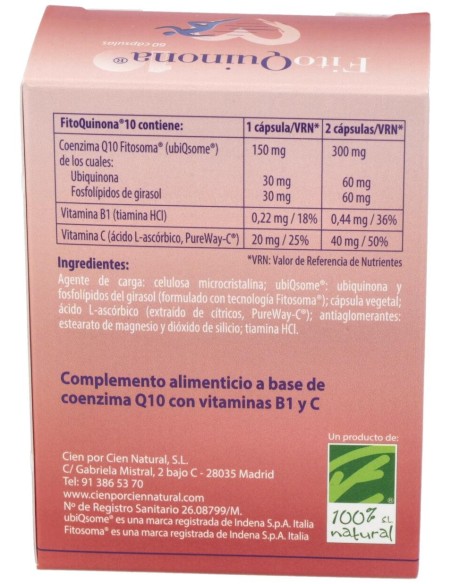 100% Natural Fitoquinona 10 60Caps