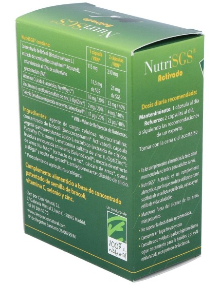 100% Natural Nutrisgs 60 Vcaps