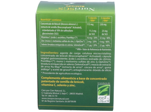 100% Natural Nutrisgs 60 Vcaps
