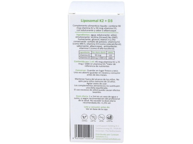 Curesupport Liposomal K2+D3 60Ml