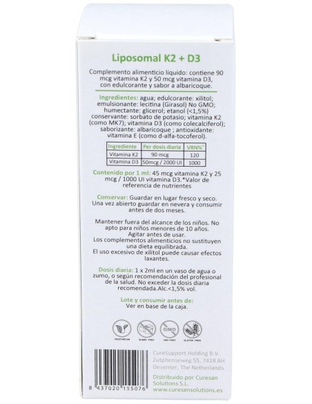 Curesupport Liposomal K2+D3 60Ml