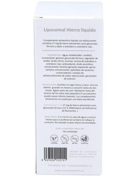 Curesupport Liposomal Hierro 60Ml