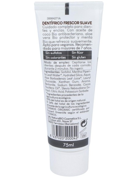 Naturabio Cosmetics Dentifrico Frescor Suave 75Ml
