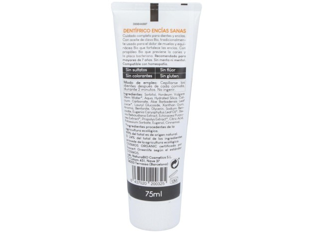Dentifrico Encias Sanas Propoleo-Clavo 75Ml. Bio