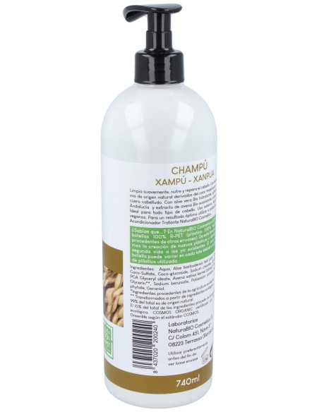 Naturabio Cosmetics Champú Tratante Aloe Avena Bio 740Ml