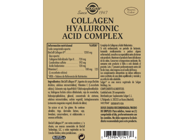 Solgar Collagen Hyaluronic Acid Complex 2 x 30...
