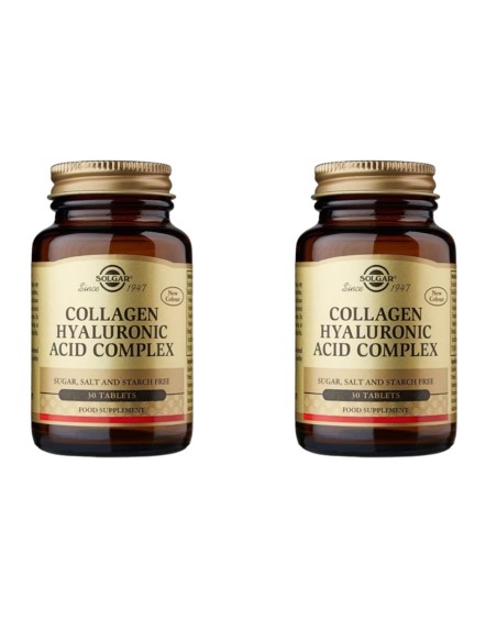 Solgar Collagen Hyaluronic Acid Complex 2 x 30 Comprimidos ¡Duplo!
