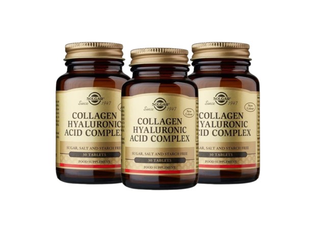 Solgar Collagen Hyaluronic Acid Complex 3 x 30 Comprimidos ¡Triplo!