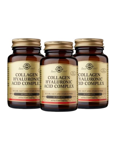 Solgar Collagen Hyaluronic Acid Complex 3 x 30 Comprimidos ¡Triplo!