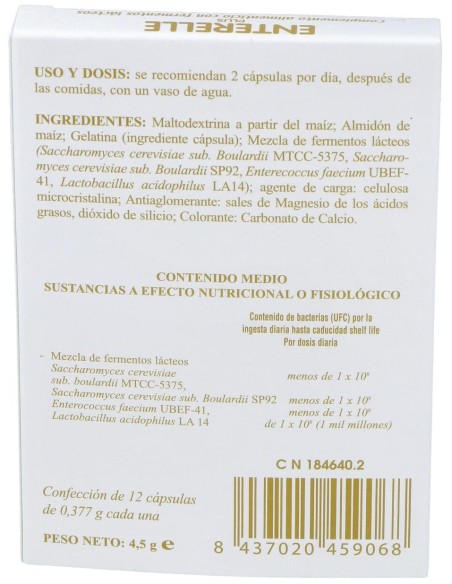 Bromatech Enterelle Plus, 12 Cápsulas