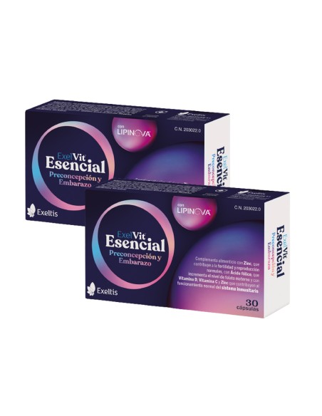 Exelvit Esencial Preconcepción y Embarazo ¡Duplo! 2 x 30 Cápsulas