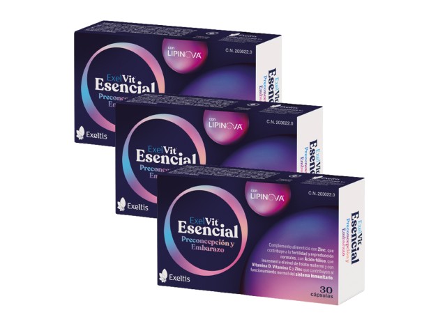 Exelvit Esencial Preconcepción y Embarazo ¡Triplo! 3 x 30 Cápsulas