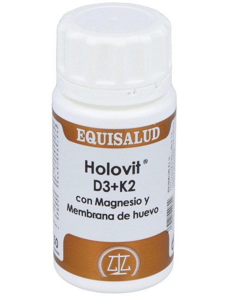 Holovit D3+K2 Con Magnesio Y Membrana De Huevo 50Caps