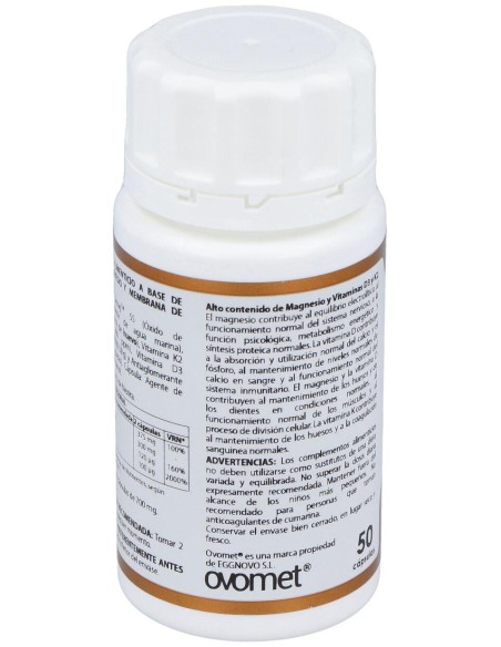 Holovit D3+K2 Con Magnesio Y Membrana De Huevo 50Caps