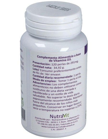 Nutravit Vitamina D3 120 Perlas