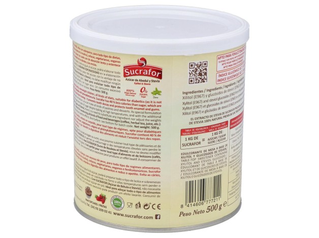 Sucrafor (Azucar De Abedul Y Stevia) 500Gr