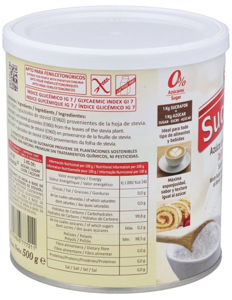 Sucrafor (Azucar De Abedul Y Stevia) 500Gr