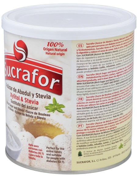 Sucrafor (Azucar De Abedul Y Stevia) 500Gr