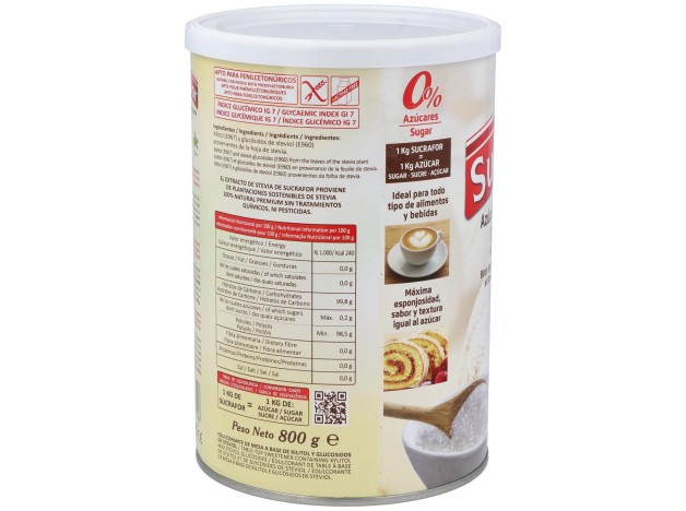 Sucrafor (Azucar De Abedul Y Stevia) 800Gr