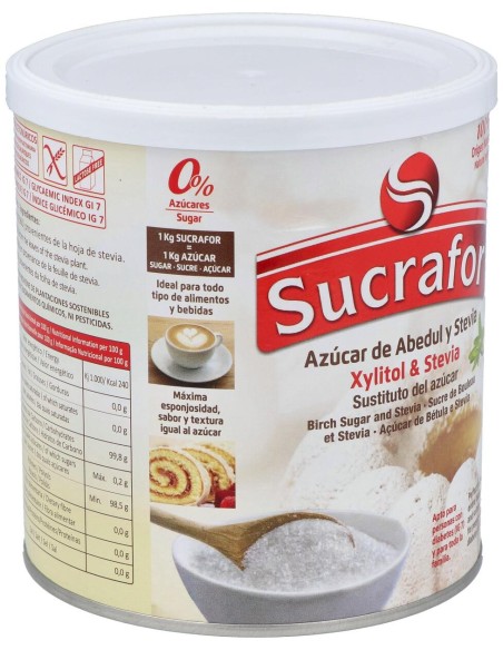 Sucrafor (Azucar De Abedul Y Stevia) 500Gr