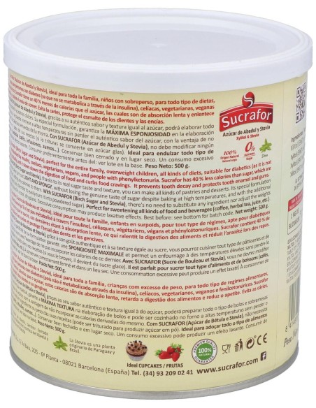 Sucrafor (Azucar De Abedul Y Stevia) 500Gr