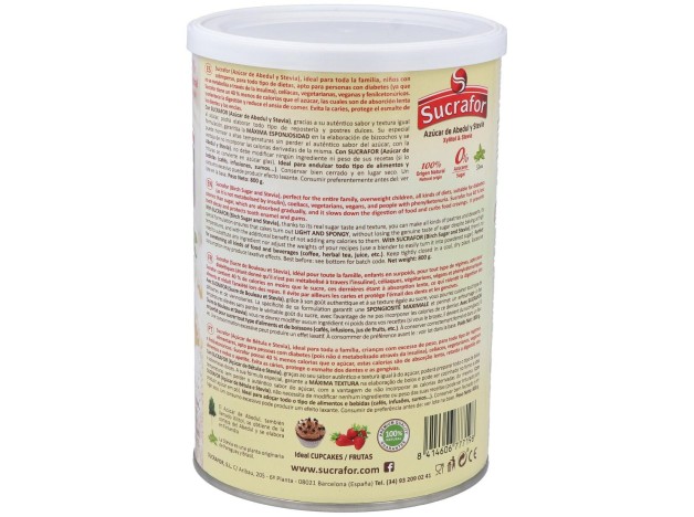 Sucrafor (Azucar De Abedul Y Stevia) 800Gr