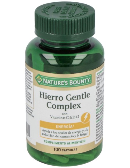 Nature'S Bounty Hierro Gentle Complex Con Vit C %26 B12 100 Cáps.