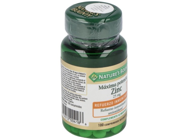 Zinc 25 Mg 100 Comprimidos Recubiertos