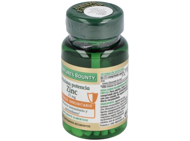 Zinc 25 Mg 100 Comprimidos Recubiertos