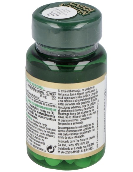 Zinc 25 Mg 100 Comprimidos Recubiertos