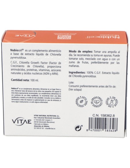 Nubiocell (Chlorella) Puro 10Viales
