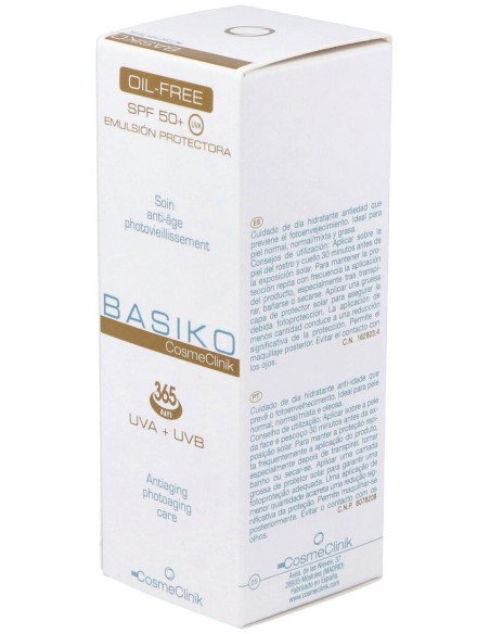 Basiko Emulsión Protectora Spf 50+ Oil Free, 50 Ml