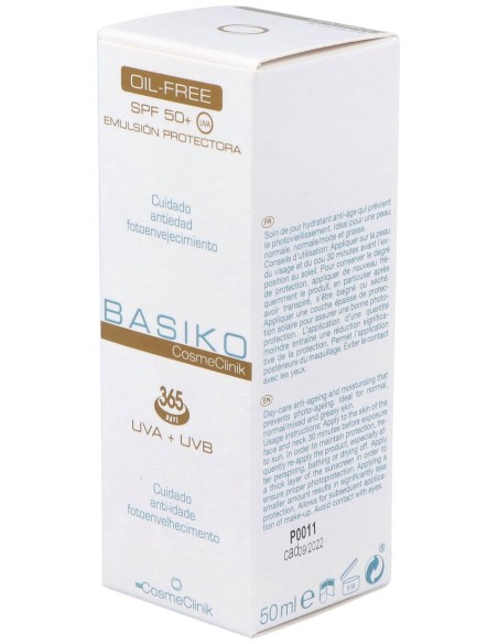 Basiko Emulsión Protectora Spf 50+ Oil Free, 50 Ml