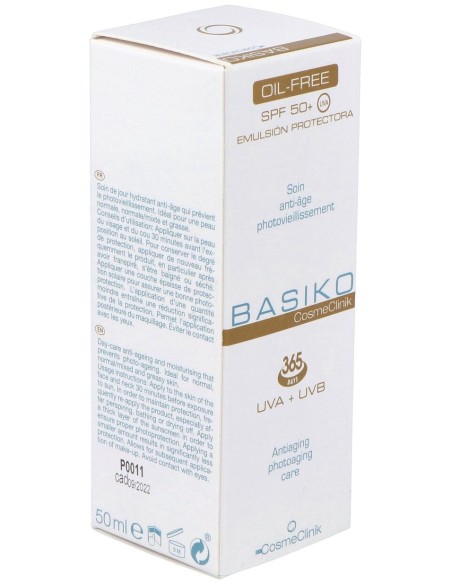 Basiko Emulsión Protectora Spf 50+ Oil Free, 50 Ml