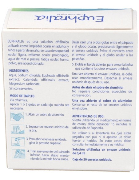 Boiron Euphralia, 20 Uds