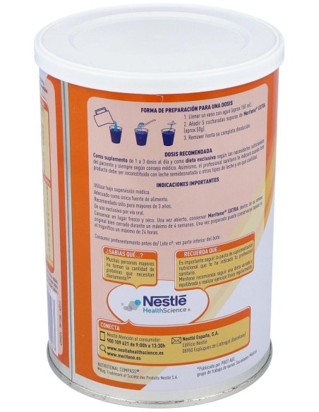 Meritene Extra Vainilla Bote 450Gr.