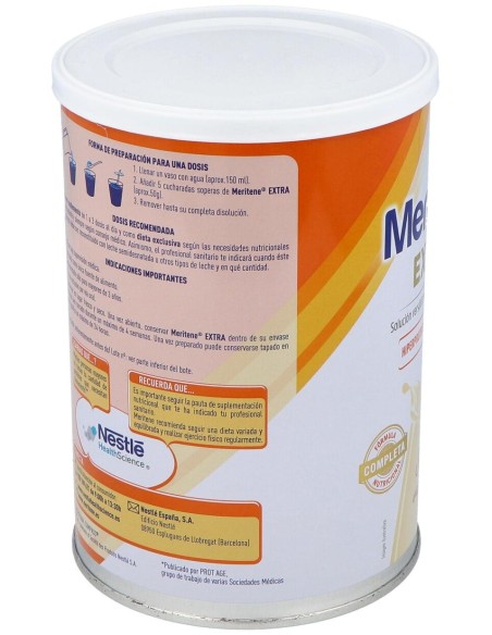Meritene Extra Vainilla Bote 450Gr.