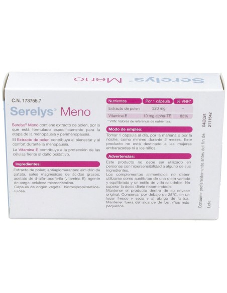Serelys Meno, 30 Cápsulas