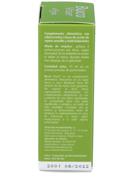 Buco Vitae Pulverizador 15Ml.