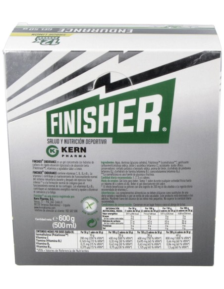 Finisher Endurance Gel Sabor Limón, 12 Uds