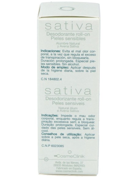 Sativa Desodorante Natural Cosmeclinik Roll On 75Ml