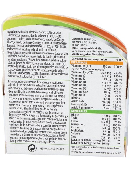 Multicentrum Plus Ginseng %26 Ginkgo, 30 Comprimidos
